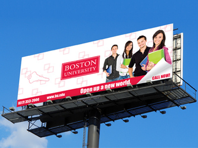 Boston University Billboard billboard boston university college mockup
