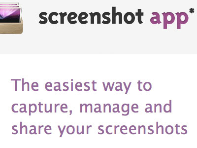 Promotional website for Screenshot App app app website mac mac app screenshots website