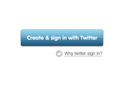 Create & sign in with Twitter blue button connect create twitter