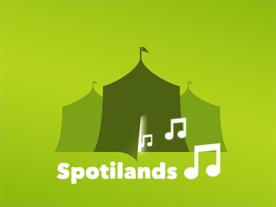 Spotilands green illustration music tents