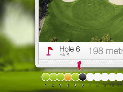 Golf Course Overview app arrow course golf green interface purple