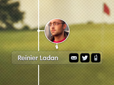 Golf profile page app buttons golf green interface mugshot profile