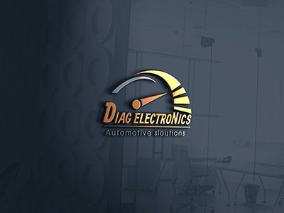 Diag Electronics automotive solutions logo abstract auto repair logo creative logo logo typography