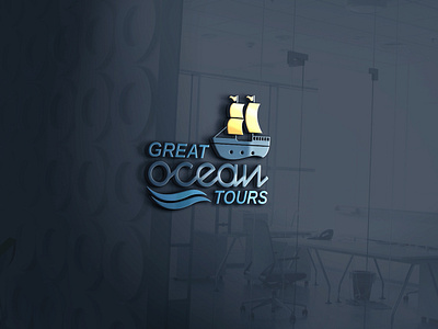 Great Ocean Tour logo design logo ocean life ocean logo ship logo tour logo vector