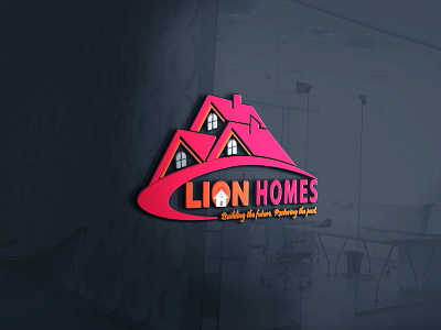 Lion Homes real estate logo building logo creative logo home logo real estate logo unique logo vector
