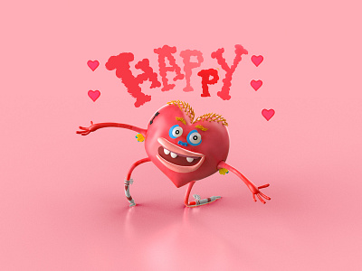 Happy Valentines Day!!!! <3 cgi character design hatke hearts krushmob motiondesign motiongraphics collective motionmate nicholas weigel resisthate valentine valentines day