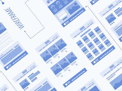 Wireframe blue layout pictures screens site ui web wireframe