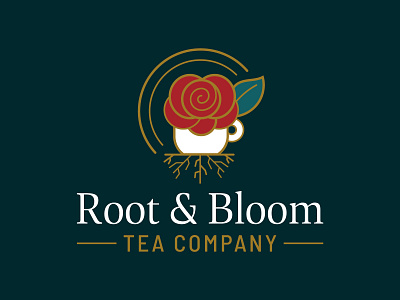 Root & Bloom Logo Concept for Tea Company branding design illustration logo