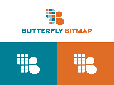 Butterfly Bitmap Logo Design Concept