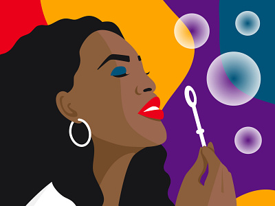 Blowing Bubbles Illustration