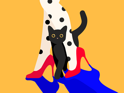 Cat & Heels Illustration design graphic design illustration vector