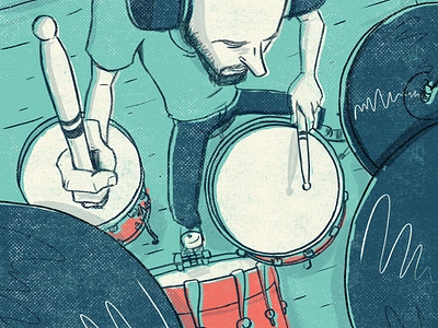 Drummer drums illustration music photoshop