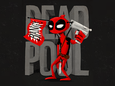 Deadpool bang bangla cartoon deadpool illustration marvel marvelcomics photoshop shot shotgun shots superhero texture