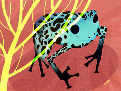Venomous animal digital illustration frog illustration