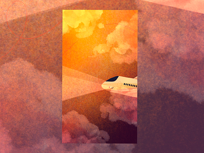 On my way digital illustration illustration plane sunset travel
