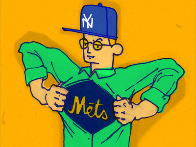 True Colors baseball illustration mets sports yankees