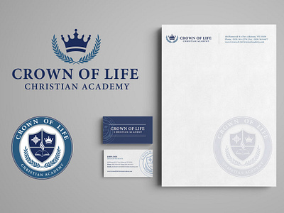 Crown of Life Christian Academy Logo and Stationary Design