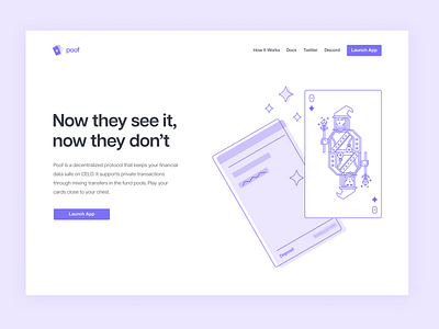 Crypto Landing Page - poof.cash branding crypto cryptocurrency design finance homepage illustration landing logo ui ux vector wallet web