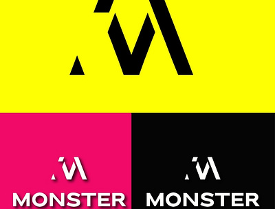 M ( Monster) branding design graphic design illustration logo typography vector