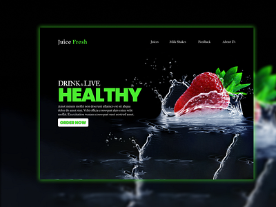Landing page Design for Fresh Juices branding design graphic design illustration illustrator logo logodesign photoshop ui vector