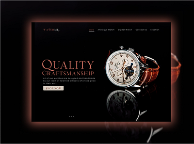 Landing Page for Watch Compnay branding design graphic design illustration illustrator logo logodesign photoshop ui vector