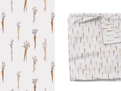 Seamless pattern with carrots. Botany illustration