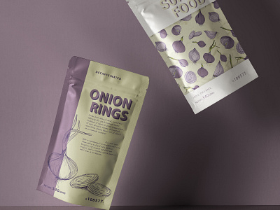 Pouch packaging with onion image branding design illustration vector