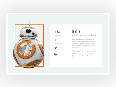 BB-8's User Profile daily ui dailyui star wars starwars ui ux