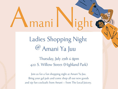 Amani Night Poster branding design event nonprofit poster print shopping