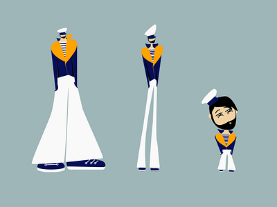 Sailors character exaggeration illustration sailor vector