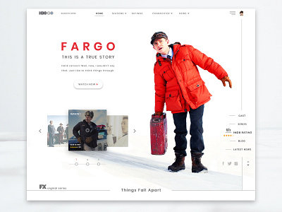 Fargo adobe adobe photoshop dailyui design hero area hero section landing page design ui web web templates webdesign