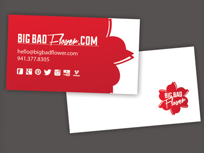 Big Bad Flower business card branding business card flower