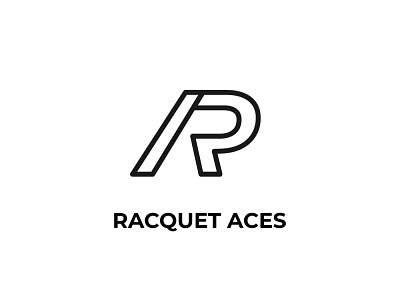 Racquet Ace alphabet custom type geometric minimal simple logo