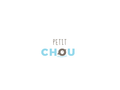 PETIT CHOU bird logo custom type logo minimal simple logo wordmark