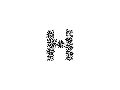 Letter H alphabet healthy icon leaves logo organic ornamental