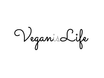 VeganisLife minimal monoline logo script font simple logo vegan logo veganism wordmark