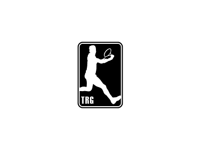 TRG emblem logo minimal pictorial logo silhouette tennis player