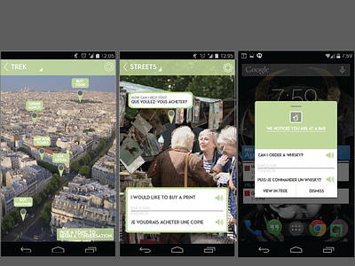 Trek France - Language App Concept concept education france language mobile platform trek