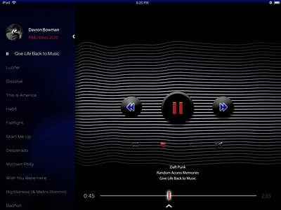 Minimalist Dark Mode Media Player app concepts davron bowman graphic design las vegas media player music player photoshop the developing team