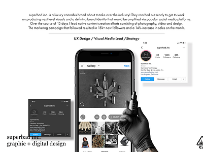 brand development for superbad inc branding cannabis content creator content creator digital design emerge virtual conference remote designer social media development superbad inc user research ux design ux designer virtual design project visual design