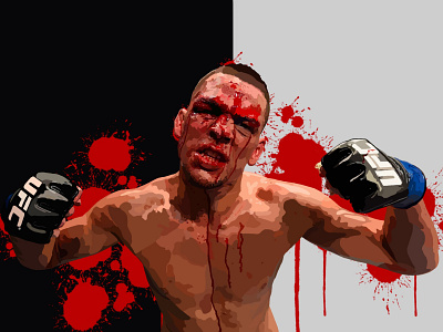 Nate Diaz UFC fighter graphic design illustration