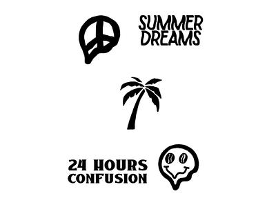 Summer Dreams brand design draw hand drawn illustration logo summer typography