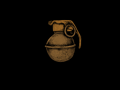 Frag Grenade draw drawing frag grenade grenade handdraw handdrawn illustration logo lowbrow pointilism