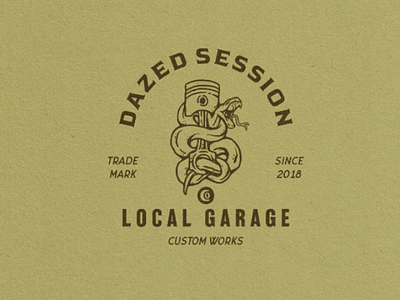 Local Garage illustration logo piston vintage
