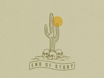End of Story art artwork hand drawn illustration logo vintage western