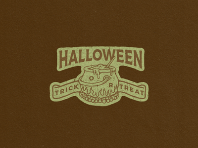 Trick or Treat badges design halloween hand drawn illustration logo vintage