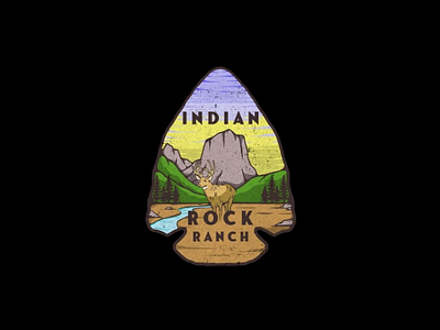 Indian Rock Ranch. adventure illustration logo product vintage wildlife