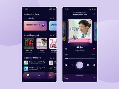 [Daily UI] Music app in dark mode daily ui design music music app stream music ui ux