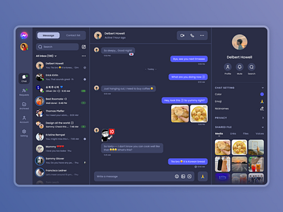[Daily UI] Redesign Messenger in desktop - dark mode chat chating daily ui dark mode design desktop facebook messenger messenger redesign ui ux
