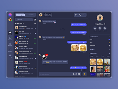 [Daily UI] Redesign Messenger in desktop - dark mode